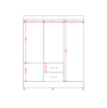 Wardrobe Mobi 23487-309 6 Doors With 2 Drawers  147*181*47Cm Freijo/Titanium (Limited 3 Months Warranty)