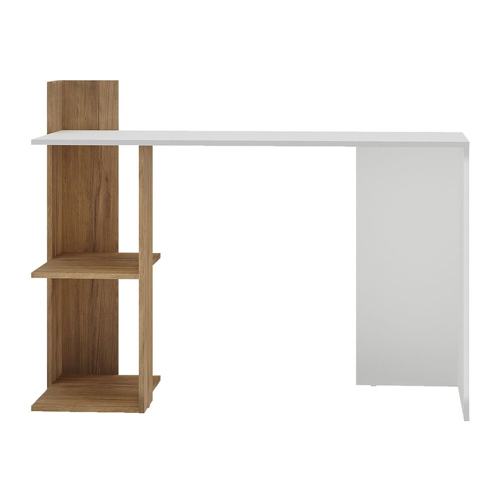 Office Table Mp6002.001 1 Shelve  90.5*121.5*45Cm White/Rustic  (Limited 3 Months Warranty)