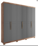 Wardrobe ref 1158 6 doors 242.6*226*46.5cm freijo/titanium (limited 3 months warranty)