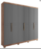 Wardrobe ref 1158 6 doors 242.6*226*46.5cm freijo/titanium (limited 3 months warranty)