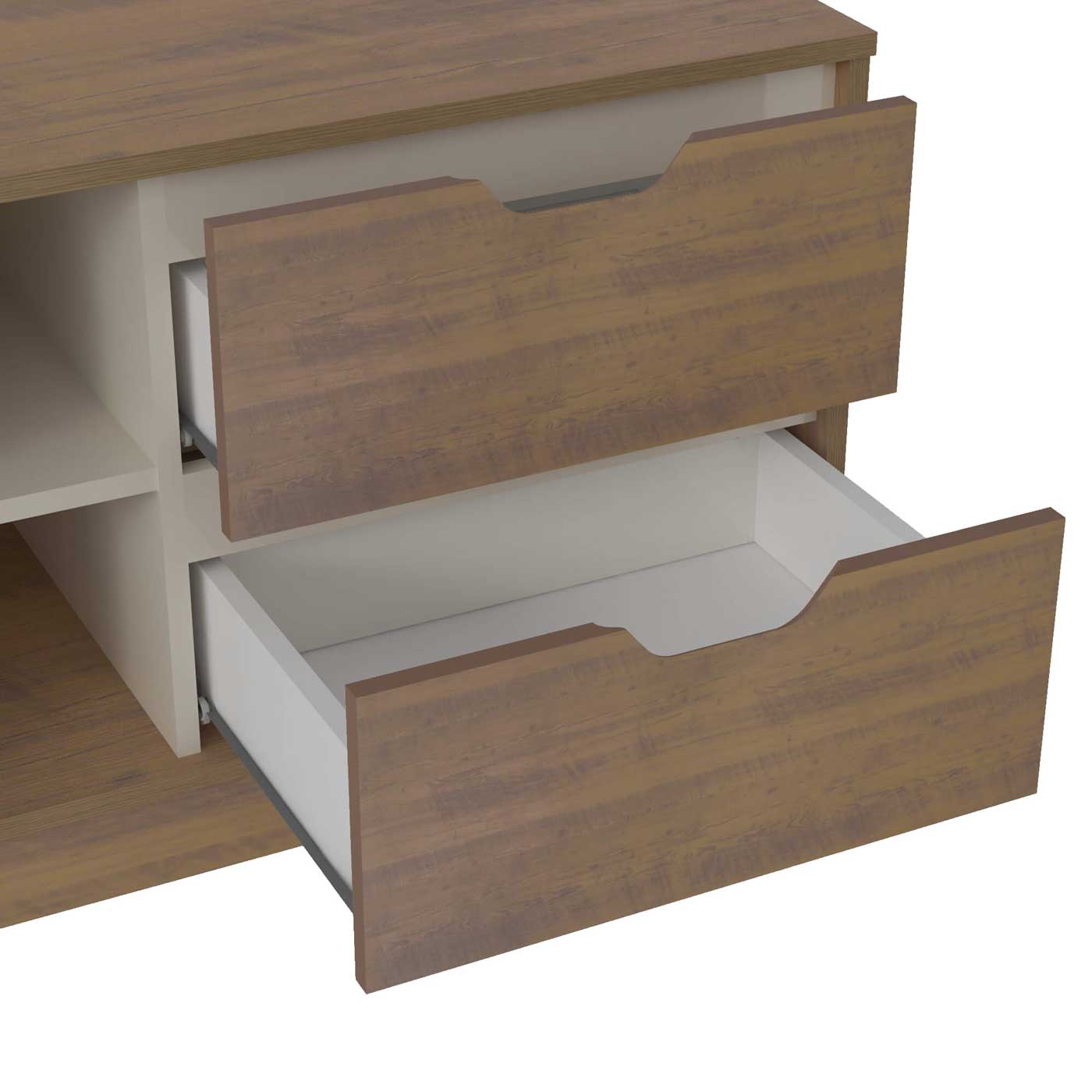 Tv Stand Michigan 4226 Up To 65 / 1 Door + 4 Niches  160*41.5*63Cm Pine/Off White (Limited 3 Months Warranty)