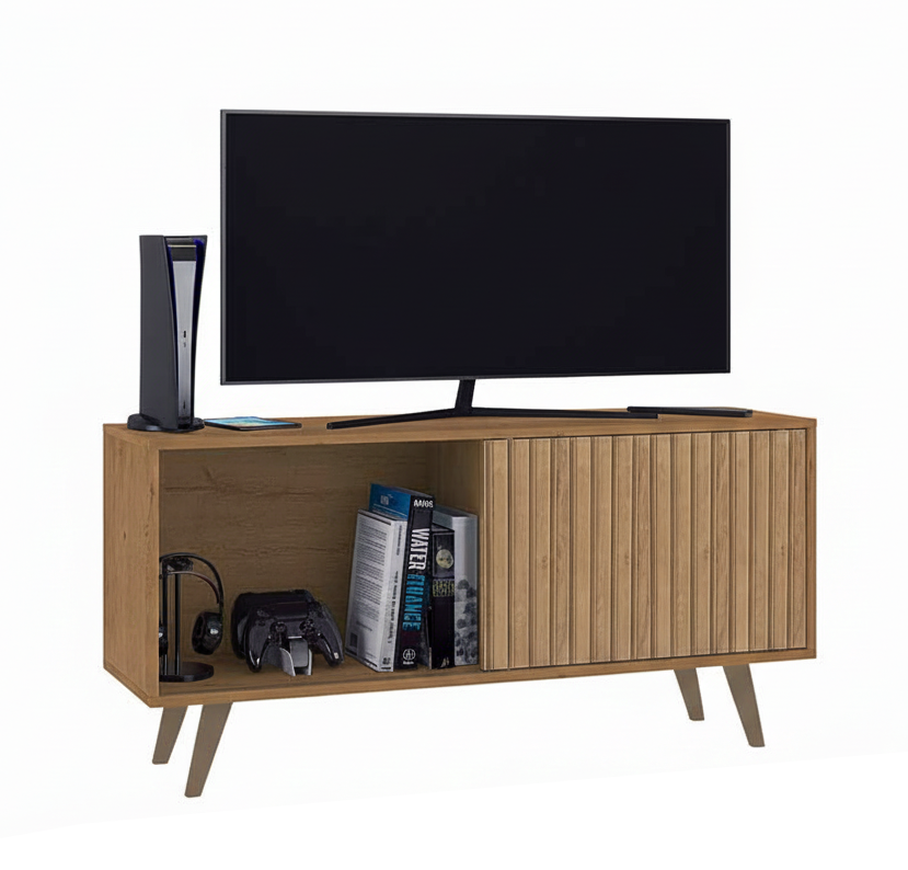 Tv Stand Malaga 5317R-515 Rack Canelato Rustico + 3D Canelato  W109*H58Cm Nature Off White  (No Warranty)