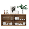 Buffet Mp3563 4 Doors With 2 Mirrors  74*123*32Cm Rustic/Natural  (Limited 3 Months Warranty)