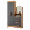 Dresser Capri 232-309 2 Doors With 4 Drawers  103*179*38Cm Freijo/Titanium  (Limited 3 Months Warranty)