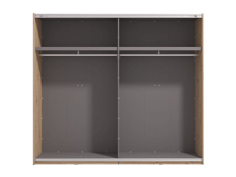 Wardrobe Modena 2 Sliding Doors  245*62*217.5Cm White (Limited 3 Months Warranty)