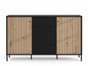 Cabinet Correze 11013540 2 Doors With 4 Drawers  157*40*92.5Cm Light Brown / Black  (Limited 3 Months Warranty)