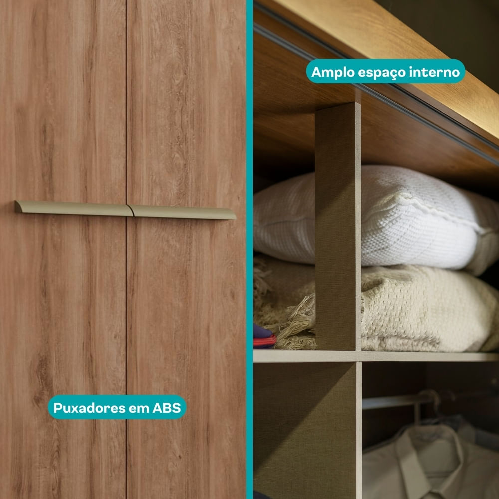 Wardrobe Troy Ref1151 6 Doors With 3 Drawers 180*206*46.5Cm Freijo/Titanium (limited 3 months warranty)