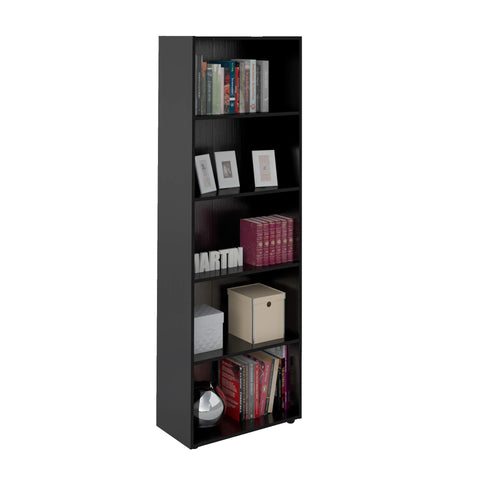 Bookcase Multy 4146 Five Shelves  60*30*180Cm Black  (Limited 3 Months Warranty)