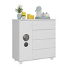 Commode 2895 1 Door With 4 Drawers  94*94.5*42.5Cm White (Limited 3 Months Warranty)