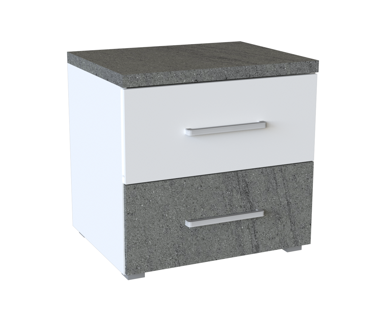 Nightstand Henry 2 Drawers Grey/White (Limited 3 Months Warranty)