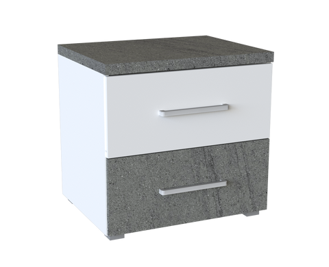 Nightstand Henry 2 Drawers Grey/White (Limited 3 Months Warranty)