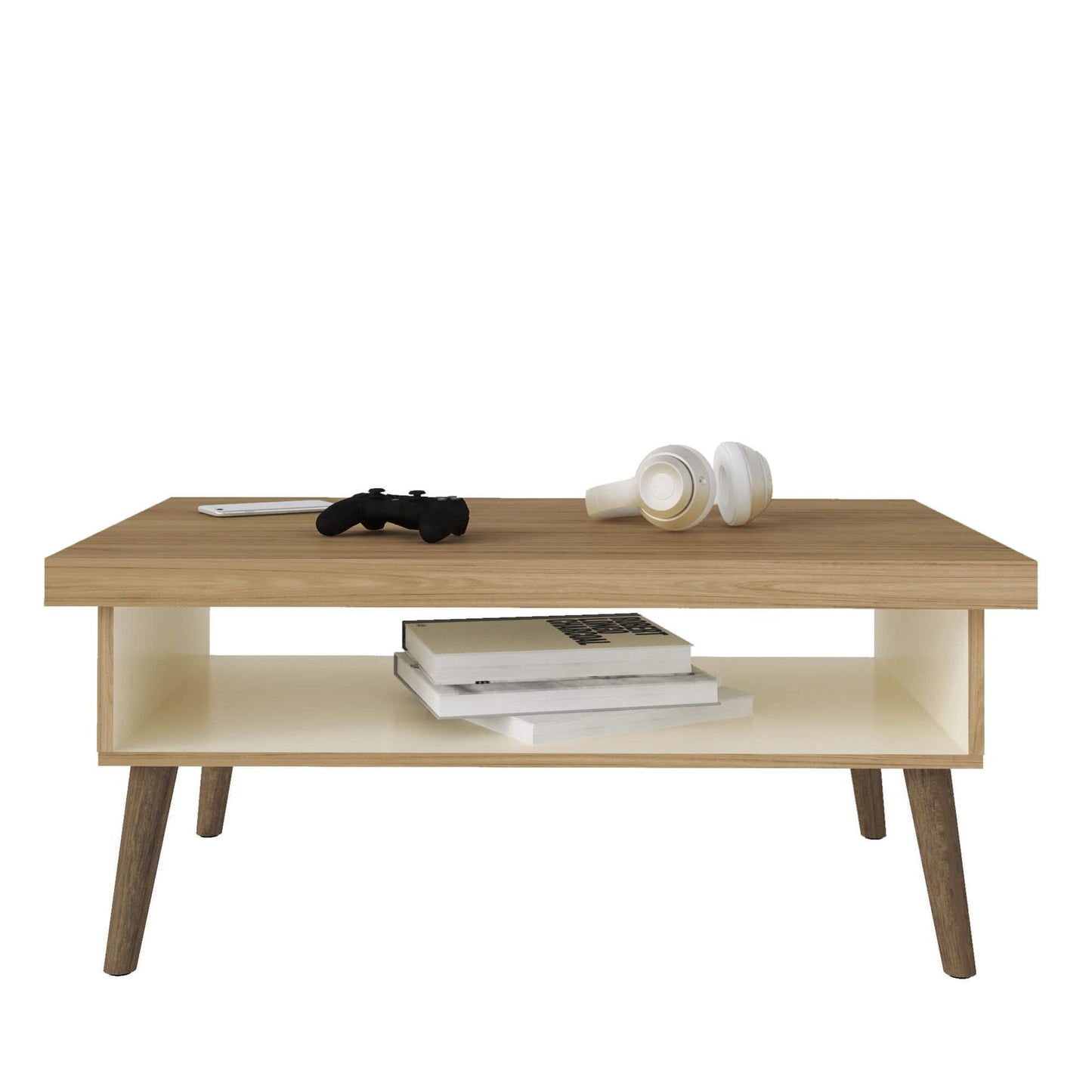 Coffee Table Lucca 4150 Retro Design  91*59*44.5Cm Oak/Off White  (Limited 3 Months Warranty)