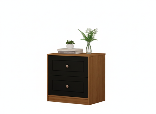 Night Stand Agnes 2 Drawer  Camaru/Black  (Limited 3 Months Warranty)