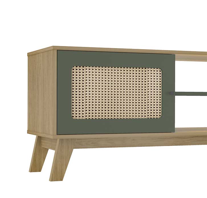 Tv Stand Charlotte 4534 Up To 75 / 2 Doors With 2 Niches  180*40*55Cm Oak/Mint  (Limited 3 Months Warranty)