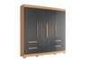 Wardrhttps://furnituremu-furnituremu.odoo.com/odooobe Vivacce 111-307 4 Doors With 4 Drawers  212*217*47Cm Freijo/Titatium  (Limited 3 Months Warranty)
