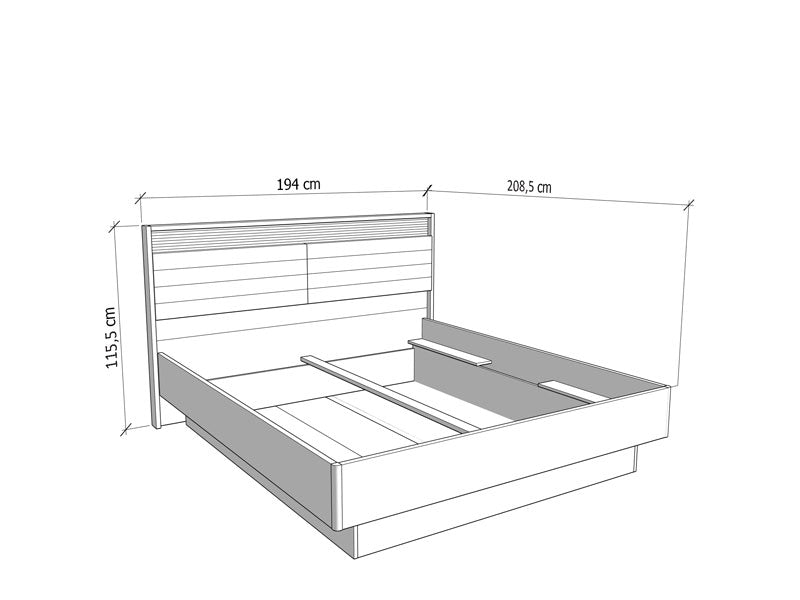 Beds Modena 180 11013685 180*200  Oak/Off White (Limited 3 Months Warranty)