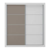 Wardrobe Mp4263 2 Sliding Doors With 4 Drawers  218*200*51Cm White / Lacca Smoke (Limited 3 Months Warranty)