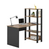 Office Table Match 4224 Four Shelves  120*63*134.5Cm Pine/ Black (Limited 3 Months Warranty)