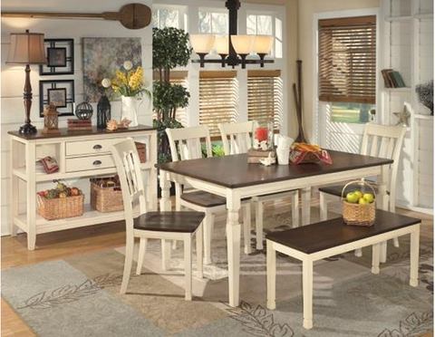 DINING TABLE WHITESBURG (1 TABLE + 4 CHAIRS) PACKAGE