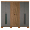 Wardrobe Buriti 162348Ep 6 Doors  Jatoba/Grafite  (Limited 3 Months Warranty)