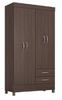 Wardrobe Astro 42860_205 4 Doors With 2 Drawers W110*H201*D47Cm Coffee (Limited 3 Months Warranty )
