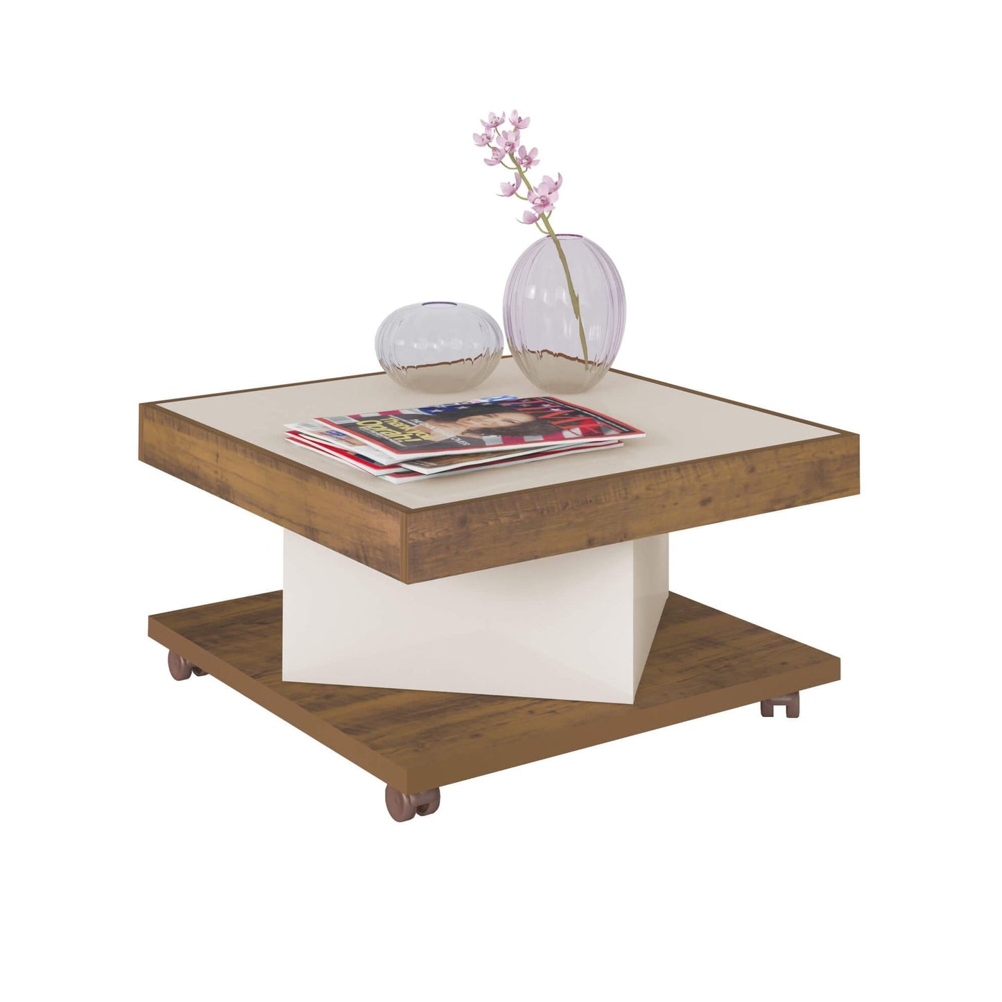 Coffee Table Saara 3964 Space On The Top  63*63*33.5Cm Pine/Off White  (Limited 3 Months Warranty)