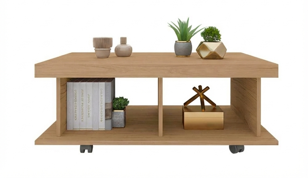 Coffee Table Dunas 4295 2 Niches  90*59*35Cm Oak  (Limited 3 Months Warranty)
