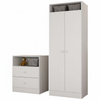 Wardrobe Mp4046 2 Doors With 2 Drawers As Gift  161.5*120*40Cm White (Limited 3 Months Warranty)
