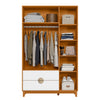 Wardrobe Ipe 196-135 3 Doors With 2 Drawers  120*195*47Cm Cinnamon/White (Limited 3 Months Warranty)