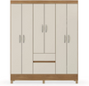 Wardrobe Flash  62920/140 6 Doors With 2 Drawers  149*181*47 Cm Almond / Off White  (Limited 3 Months Warranty)