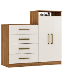 Commode Aurea 4270/140 4 Drawers With 2 Doors  120*115*45 Cm Almond/Off White ( Limited 3 Months Warranty)