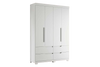 Wardrobe Doble 117-135 4 Doors With 4 Drawers  160*230*47Cm White  (Limited 3 Months Warranty)