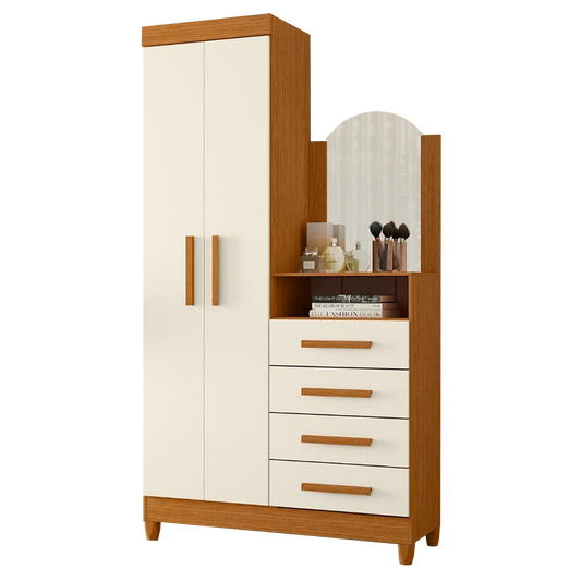 Dresser New Capri 232-298 2 Doors With 4 Drawers  103*179*38Cm Cinnamon/Off White  (Limited 3 Months Warranty)