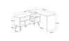 Office Table Dubai 6132 Desk  135.6*136.5*75Cm Brown / Black  (Limited 3 Months Warranty)