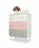 Commode Tenura 2967A 3 Drawers  68*92*45.3Cm White/Pink/Grey  (Limited 3 Months Warranty)