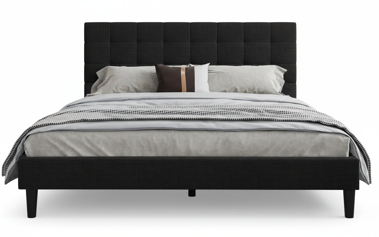 Beds Sf1018B 1009-31 Linen 160*200  Black  (Limited 3 Months Warranty)