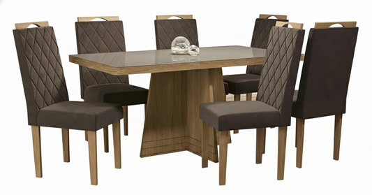 Dining Set Berlin Csj1234Ea-A033 Table + 6 Chairs    (Limited 3 Months Warranty)