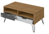 Coffee Table Estocolmo 4386 2 Drawers  100*54*45Cm Oak/Graphite/White (Limited 3 Months Warranty)