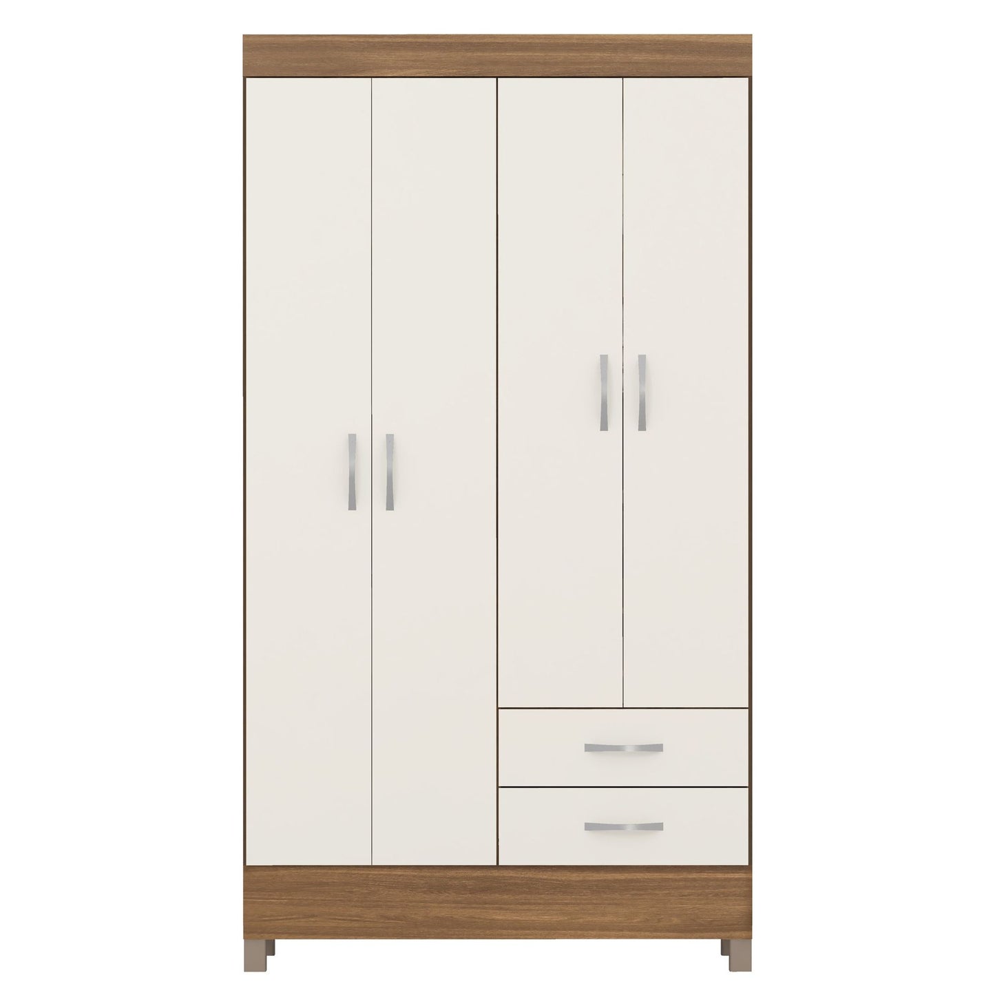 Wardrobe Astro 42860/140 4 Doors With 2 Drawers 110*201*47 Cm  Off White / Brown   (Limited 3 months Warranty)