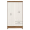 Wardrobe Astro 42860/140 4 Doors With 2 Drawers 110*201*47 Cm  Off White / Brown   (Limited 3 months Warranty)