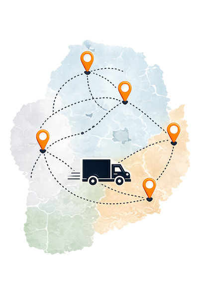 Delivery route map