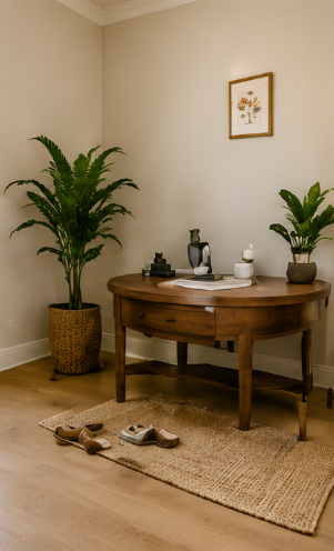 Existing furniture has been moved if required
