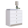 Commode Cr40100 4 Drawers  74.5*73*42.2Cm White/Smoked Lacca  (Limited 3 Months Warranty)