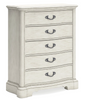 COMMODE ARLENDYNE FIVE DRAWER B980-46 140.9CM*109.5CM*53.3CM ANTIQUE WHITE