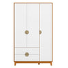 Wardrobe Ipe 196-135 3 Doors With 2 Drawers  120*195*47Cm Cinnamon/White (Limited 3 Months Warranty)