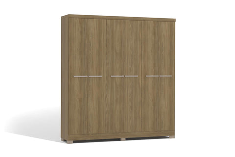Wardrobe E530-Ng 6 Pts + 2 Tirs  217*202*47Cm Nogueira  (Limited 3 Months Warranty)