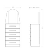 Commode New Veneza 233-135 5 Drawers  63*151*40Cm White  (Limited 3 Months Warranty)