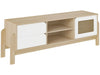 Tv Stand Nature 4606 Up To 65 / 1 Door With 2 Drawers  160*40*43Cm Natural/White (Limited 3 Months Warranty)