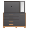 Dresser Ilhabela 18183-307 2 Doors With 4 Drawers  139*169*39Cm Freijo/Titatium  (Limited 3 Months Warranty)