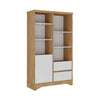Bookcase Space 6258 2 Drawers With 1 Door  90*35.2*152.7Cm Elm/ White  (Limited 3 Months Warranty)